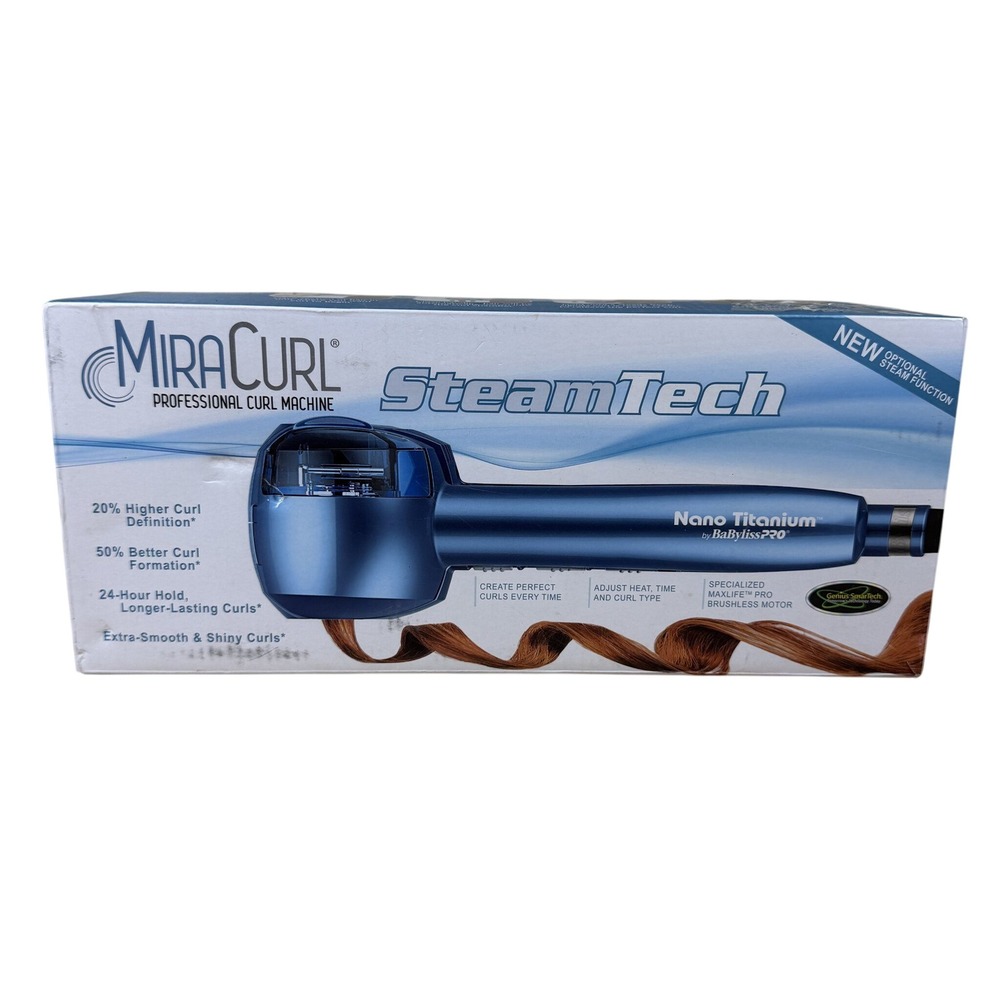 BaBylissPRO MiraCurl SteamTech Nano Titanium Professional Curl Machine OS Blue